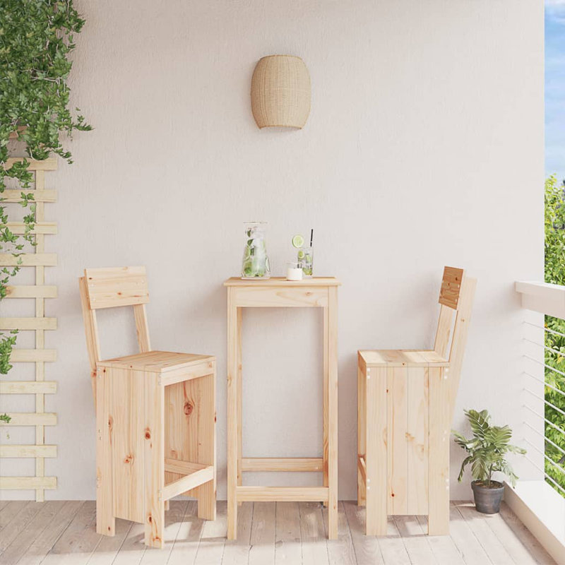 Agustine Solid Wood Counter Stool, Natural