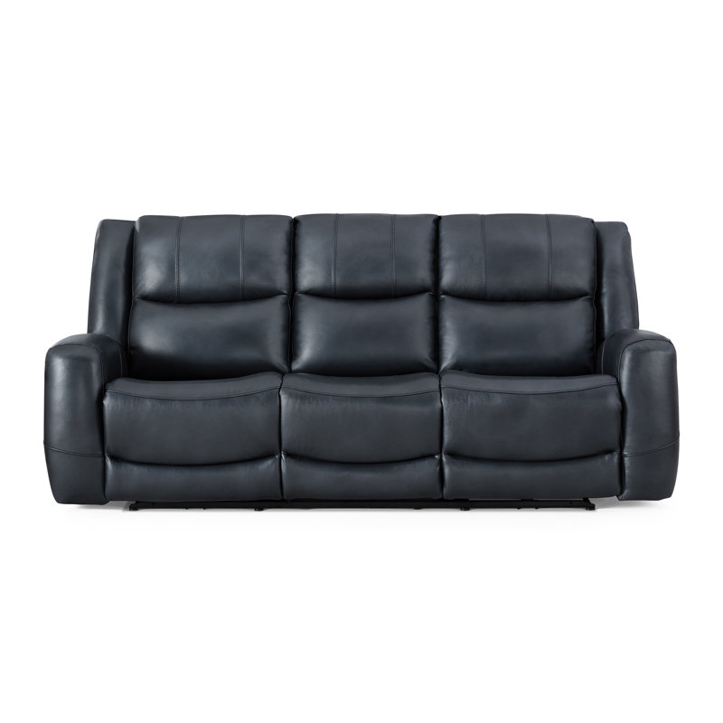 Lark Manor™ Cynita Leather Power Dual Reclining Sofa, Chesapeake Blue, Chesapeake Blue