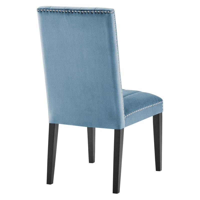 Light Blue Velvet Upholstered Parsons Side Chair Set
