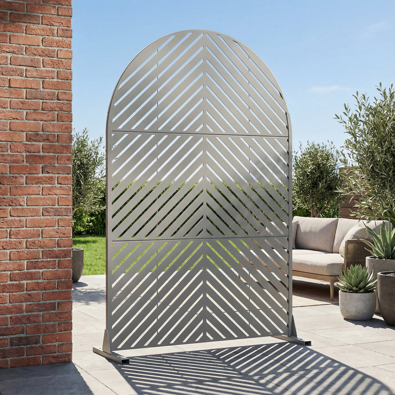 Panneau de clôture en métal pour écran d'intimité, Gris