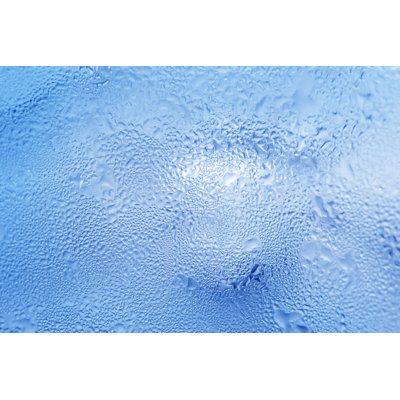 Water Drops On Ice Glass - Wrapped Canvas Print