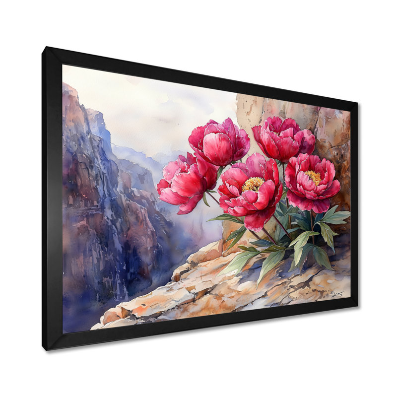 In pivoines par The Cliffside I - pivoines, art mural pour le salon, Reproduction encadrée d'une seule photo