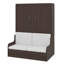 Grand lit escamotable mural avec coussin, cadre de lit pliable en bois convertible en canapé-294270726