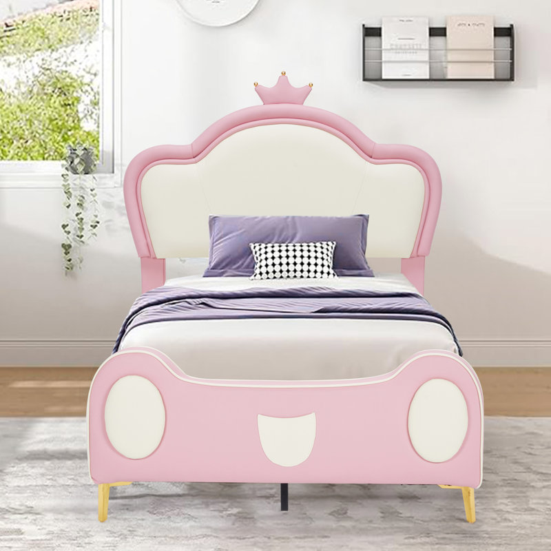 Charmant lit plateforme simple avec rangement et sans sommier pour enfants