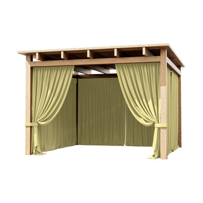 4-Panel Gazebo Curtain, Waterproof Outdoor Privacy Panels With Zipper, Designed For Patio & Backyard Gazebo Tent (Curtain Only)