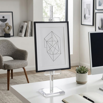 Modern Acrylic Table Easel Home Decor for Living Room - Minimalist Decorative Object Design for Bedroom Decoration - 30", Clear