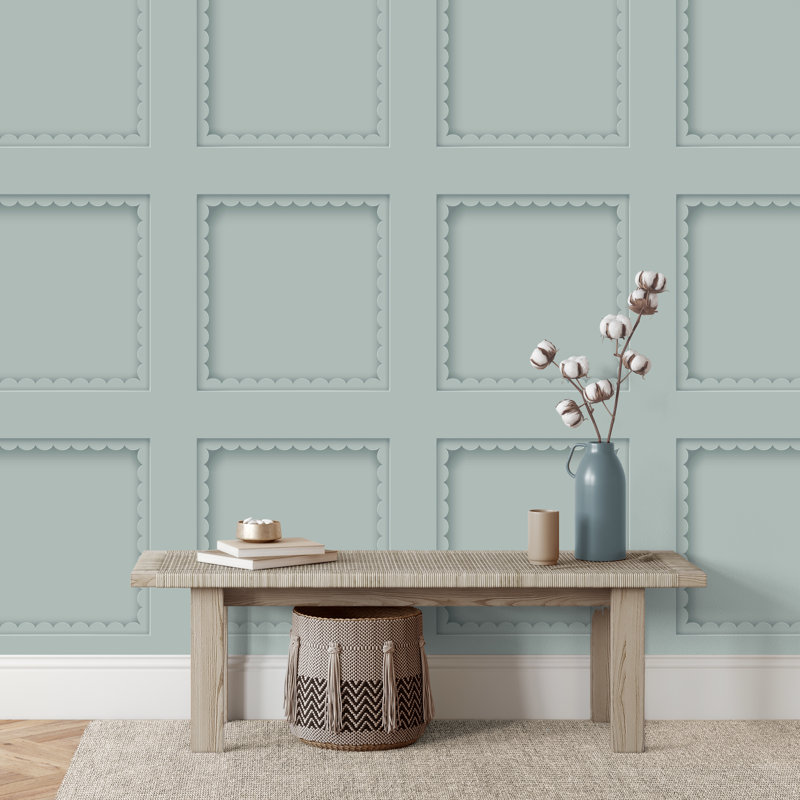 Scallop Panel Wallpaper, Blue