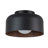 1-light Metal Dome Semi Flush Mount With Glass Globe Diffuser