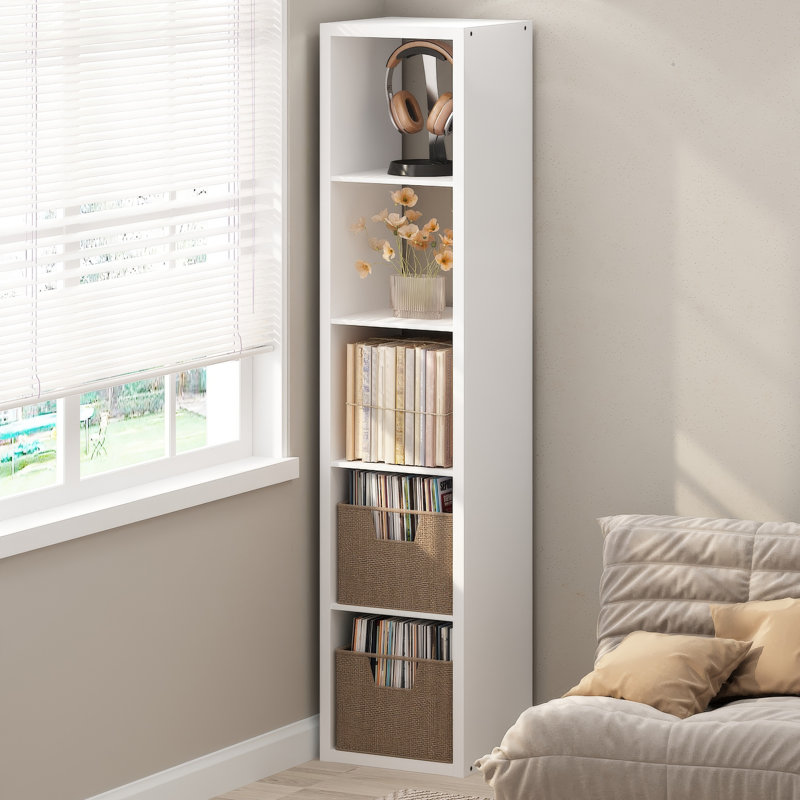 Tanvee 182.7cm H Media Shelves, White