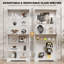 Vitrine Brottar avec porte vitrée, armoire vitrée avec éclairage 3 couleurs pour objets de collection, vitrine avec tablettes en verre réglables, capteur de corps humain, armoire de rangement multifonctionnelle, blanc-570865655