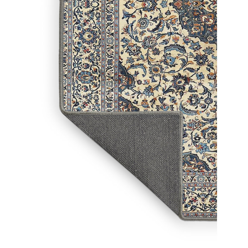 Tapis traditionnel beige / noir Gismondo, Rectangle 5 pi x 7 pi