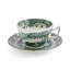 Heritage Green Italian 7 Oz. Teacups & Saucers, Set of 4