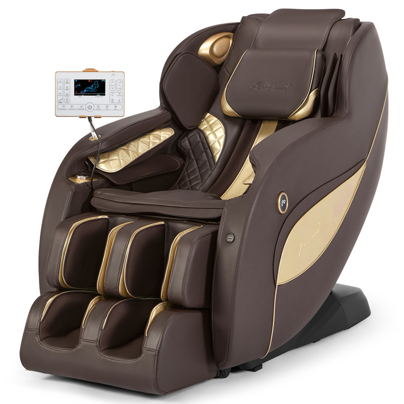 Faux Leather Heated Massage Chair, Brown