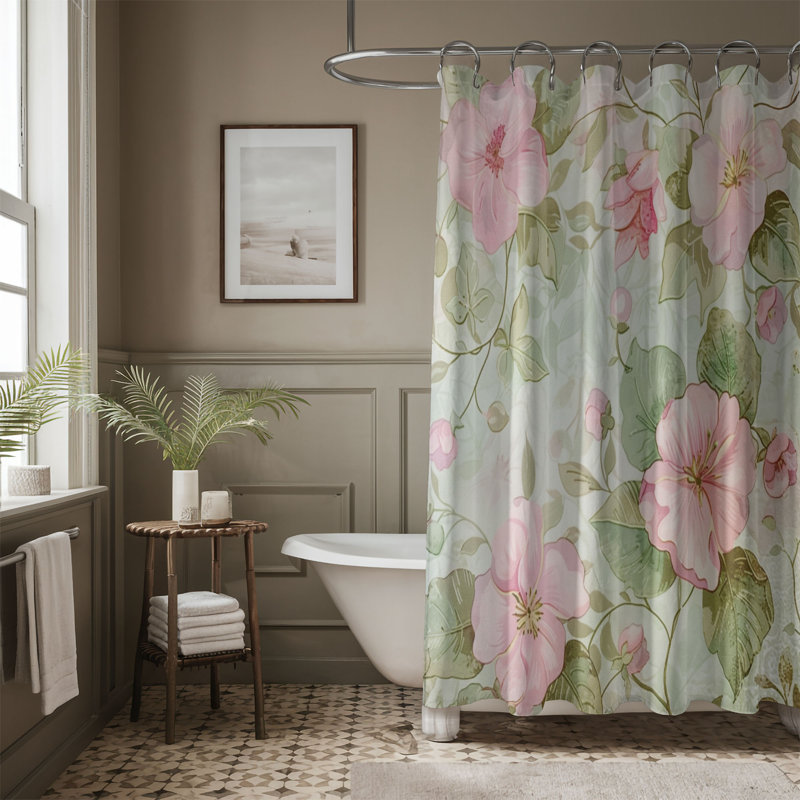 Rideau de douche standard 1 pièce Florals Old-Fashioned, H 74 po x l 71 po