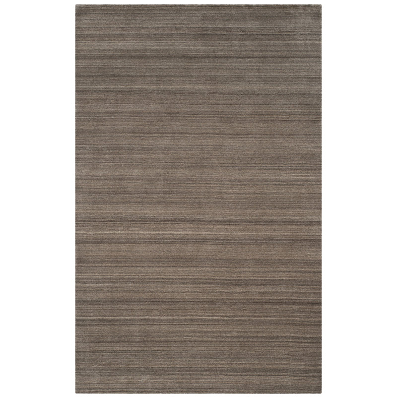 Anson Hand Loomed Wool/Cotton Striped Rug in Pewter, Rectangle 8' x 10'