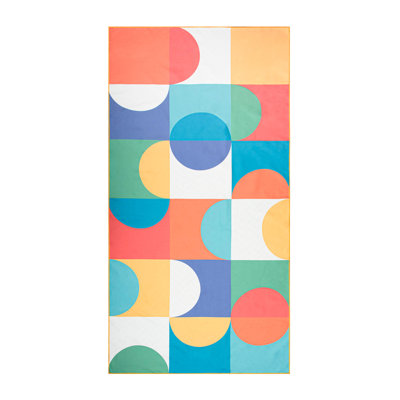 Serviette de plage réversible en microfibre, serviette de piscine 32 x 62 pouces à séchage rapide et sans sable, grande serviette de voyage légère et absorbante avec motif géométrique et à chevrons