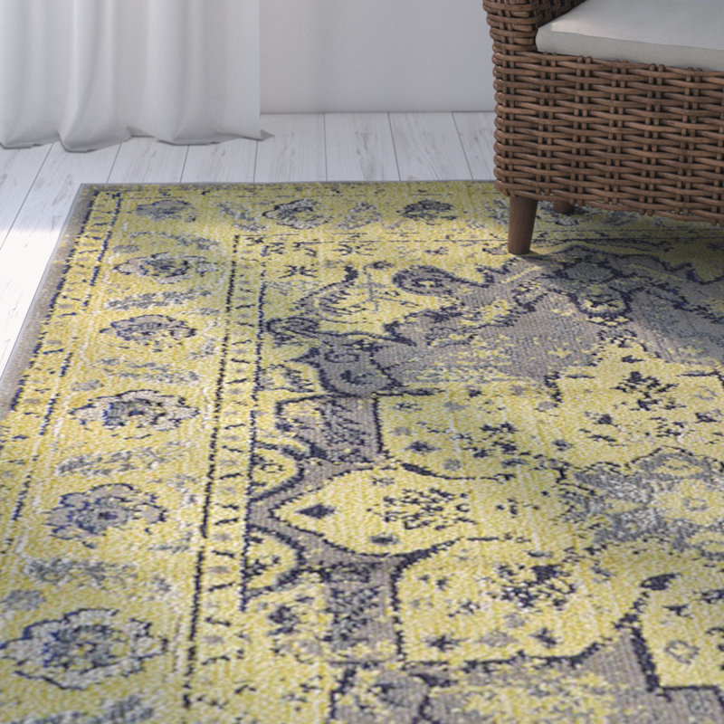 Eddins Washable Oriental Indoor Rug, Rectangle 5'1" x 8'