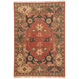 Village By Artemis Hand Knotted Wool Oriental Area Rug in Burnt Henna/Phantom/Taos Taupe
