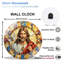 Horloge murale religieuse en verre coloré avec art Jésus
