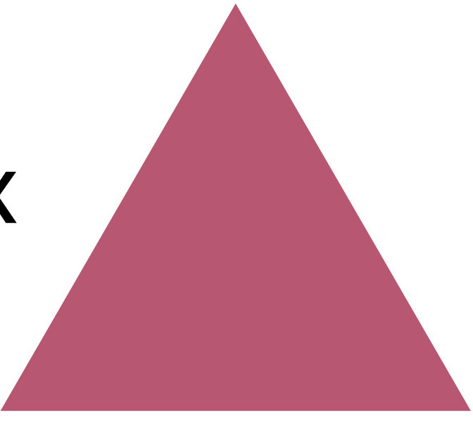 Décalcomanie murale motif triangle, Rouge à lèvres, H 4 po x l 4 po x P 0,01 po