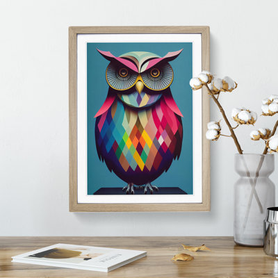 Geometric Owl No.5 Abstract - Single Picture Frame Print