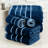 Lavish Home Bathroom Towels Set, Bathroom Accessories, Navy, Set of 6-19700433-111184079