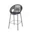 Tabouret de bar d'extérieur en faux osier noir, ensemble de 2-967055905