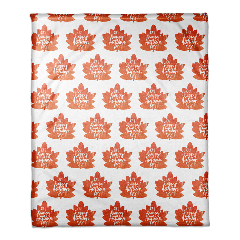 Fall Leaves Pattern Hand Woven Throw Blanket