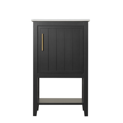 Meuble-lavabo 20 po avec comptoir en céramique, armoire et tablette ouverte
