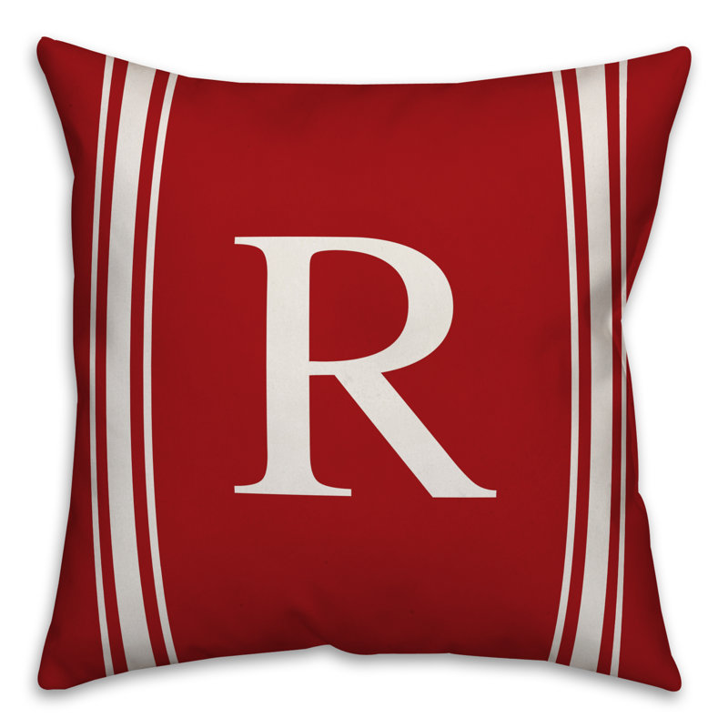 Striped Throw Pillow, R, Red