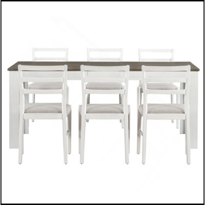 Ensemble de table de salle à manger 7 pièces 7 pièces avec rallonge 12 po et 2 tiroirs