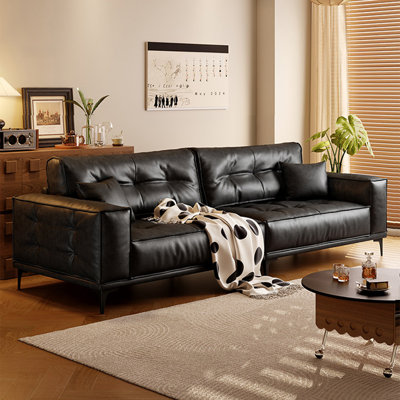 Black Faux Leather Modular Sofa cushion couch