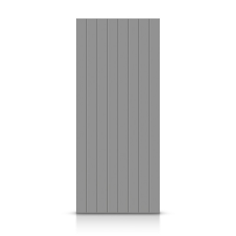 Porte standard peinte en bois manufacturé, H 80 po x l 24 po, Gris clair