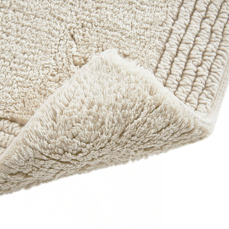 100% Cotton Tufted 3000 GSM Reversible Bath Rug Natural 21X34", Natural, Single - 1'9" x 2'10"