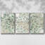 «Green Flowerhead I», ensemble de 3 pièces encadrées sur toile-97795146-97795147