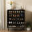 24 Pair Shoe Storage Cabinet With 2 Fluted Doors,adjustable Shelves,-2013306793