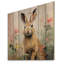 Curious Floral Rabbit Meadow III - Rabbit Animal On Wood Print-1649095126