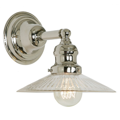 Shumway Armed Sconce, Polished Nickel, Gray