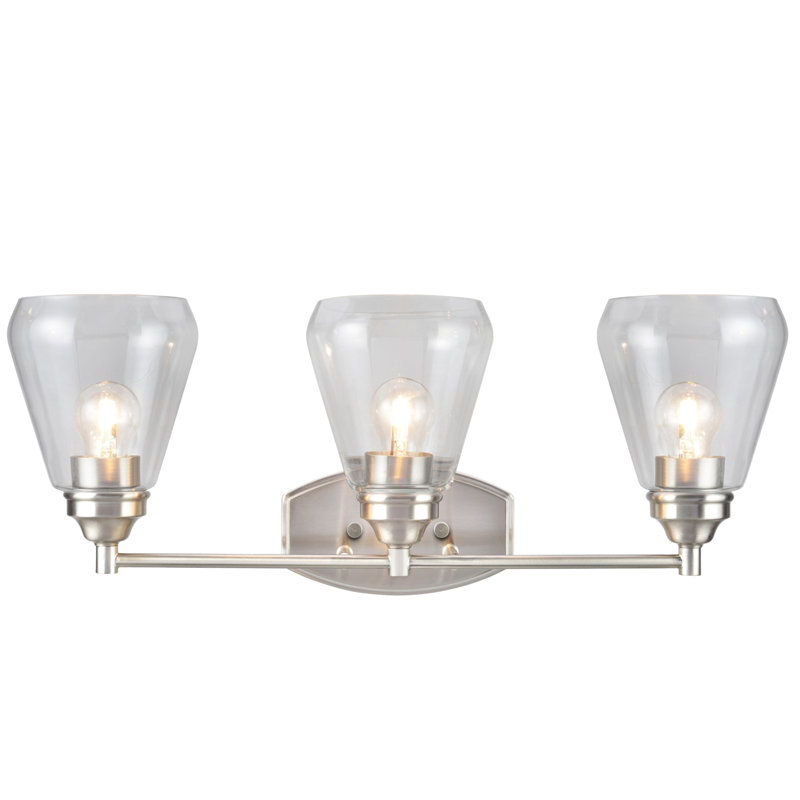 Crosstown 3 - Light Dimmable Vanity Light, Satin Nickel