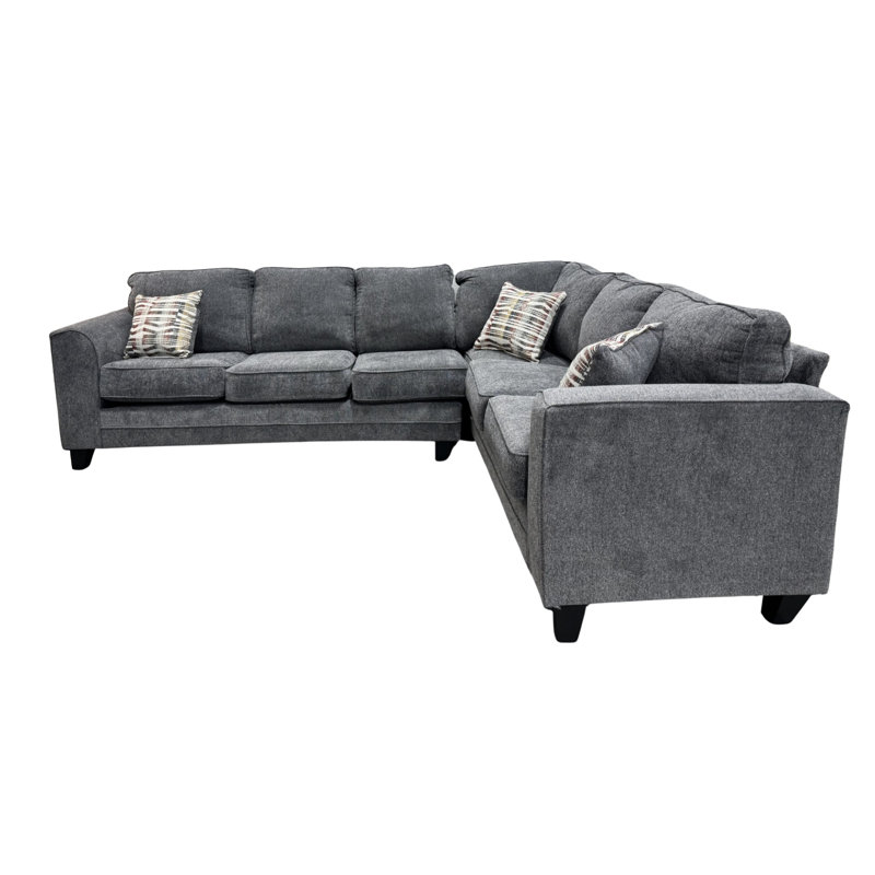 Thea 2-Piece Sectional, Gray Fabric