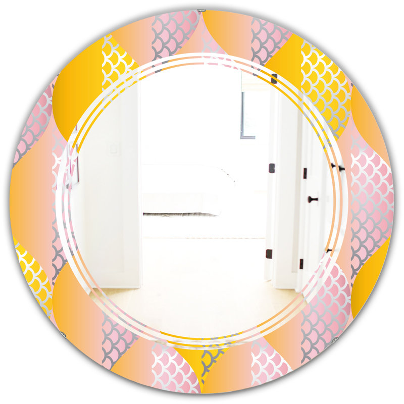 Miroir mural sans cadre à motif contemporain en forme de losanges triple c, 23,6 po x 23,6 po