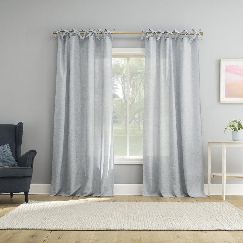 Panneau de rideau semi-diaphane Sun Zero Roxy, L 50 po x L 84 po, Marine