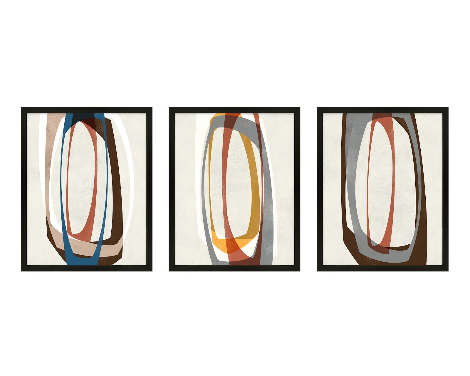 Orbit 3-5 3-Piece Painting Set, Black Framed, 50" H x 40" W