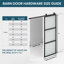 Porte de grange coulissante en métal et en verre givré 32 po x 84 po avec quincaillerie d'installation (fermeture en douceur incluse)-1051180780-1051180752