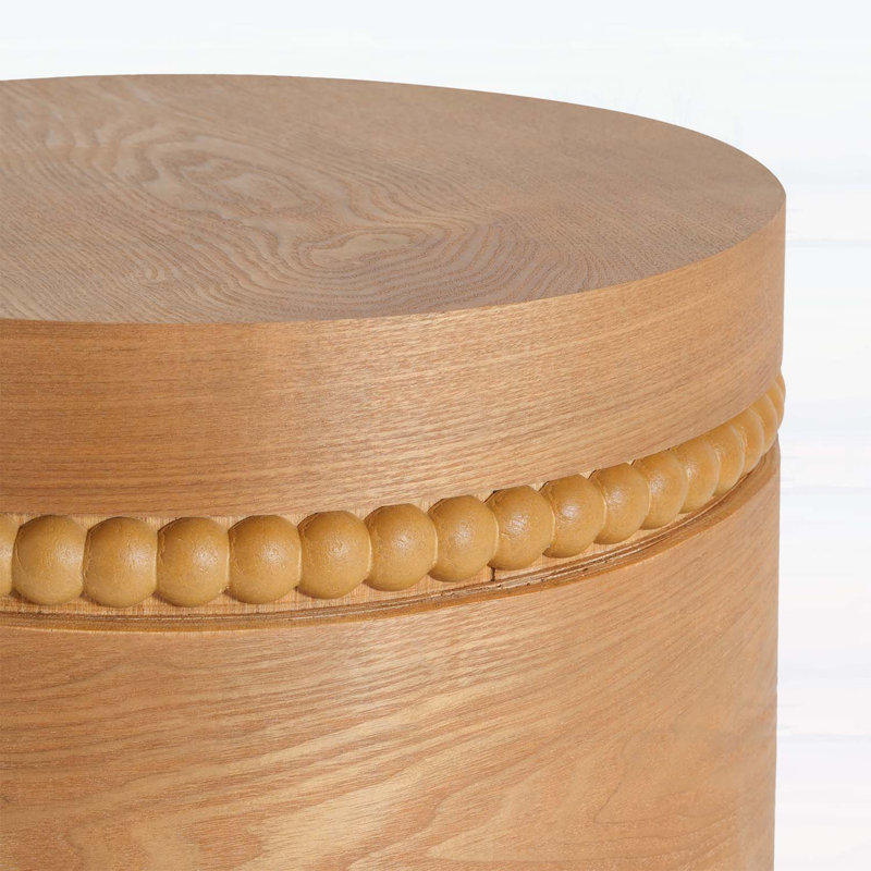 Table de bout cylindrique en bois clair de 15,75 pouces, polyvalente et durable pour la chambre à coucher ou le salon