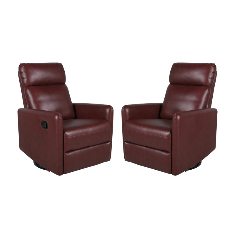 Fauteuil inclinable standard pivotant standard de 27,16 po Rillie, Similicuir bourgogne