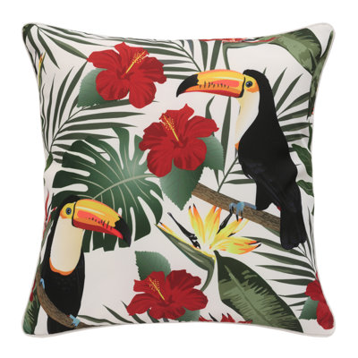 Tropicana Butterfly Floral Indoor/Outdoor Reversible Throw Pillow