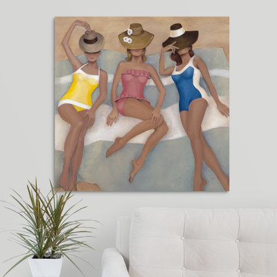 " Three Little Maids By The Pool " by Kari Taylor Painting Print