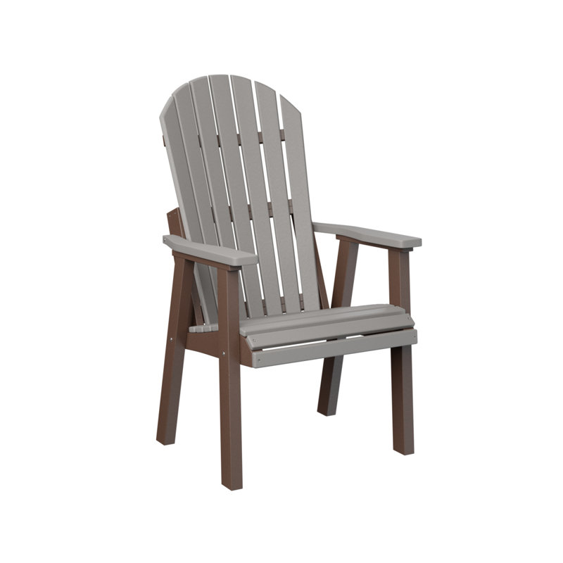 Comfo Back Outdoor Dining Armchair, Light Gray/Chocolate Brown