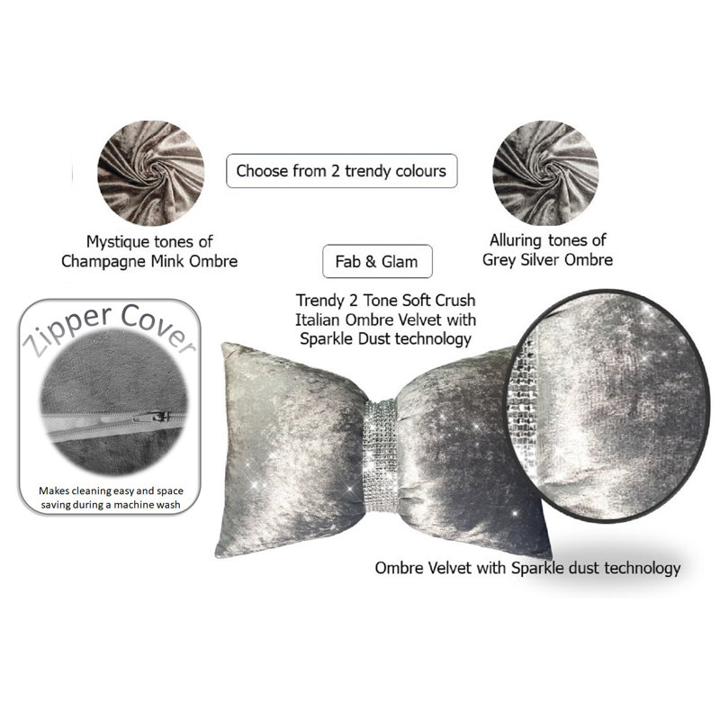 Plattsmouth Ombre Rectangular Throw Cushion, Silver Grey